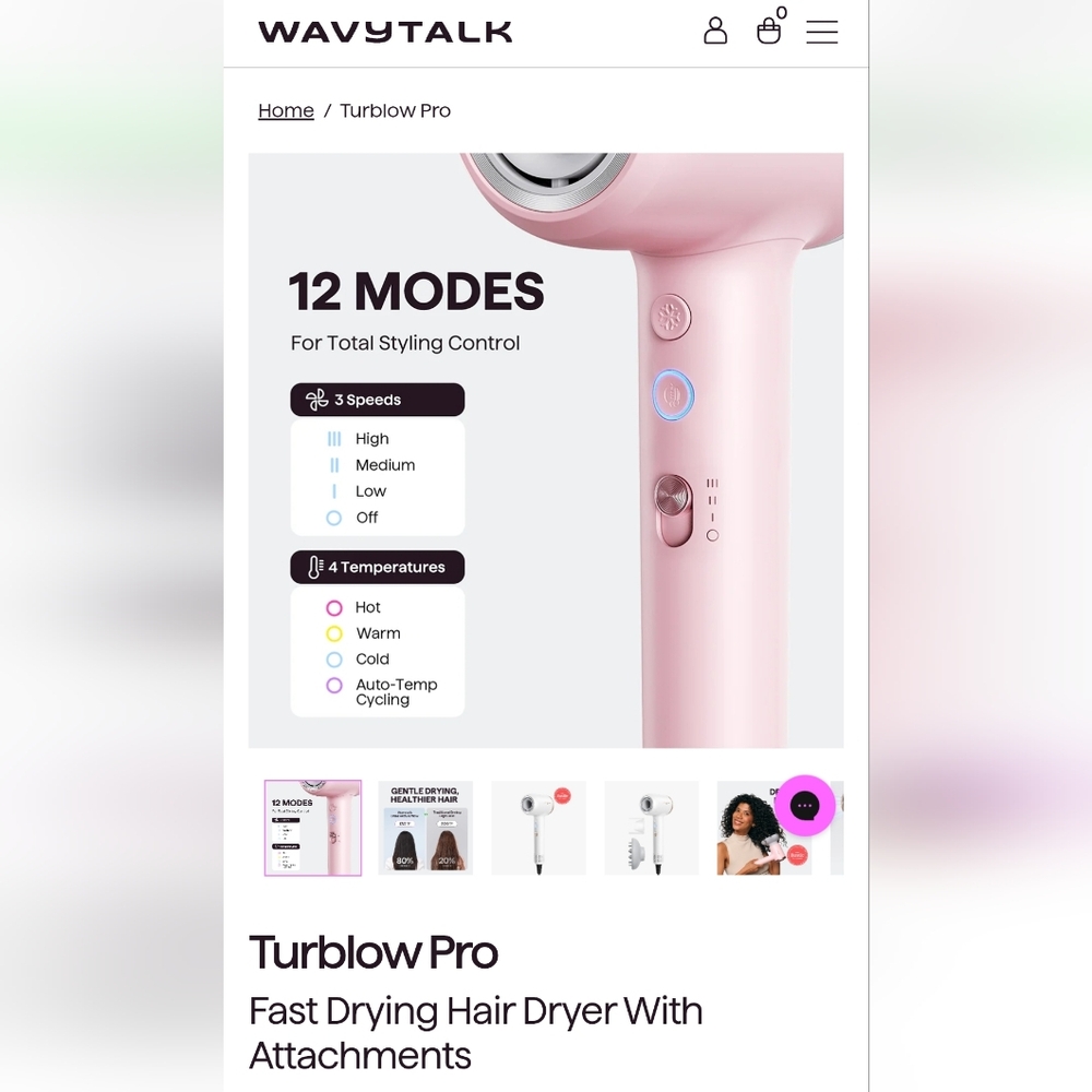 Wavytalk Pink Hair Dryer - Picture 7 of 13